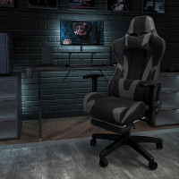 Flash Furniture CH-187230-1-GY-GG X20 Gaming Chair Racing Office Ergonomic Computer PC Adjustable Swivel Chair with Reclining Back in Gray LeatherSoft